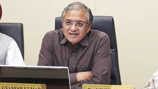Chief Election Commissioner Gyanesh Kumar at a meeting. (HT_PRINT)
