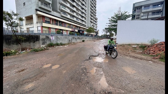 Locals said incomplete road connectivity and lack of streetlights have made commuting unsafe, especially at night. (Parveen Kumar/HT)