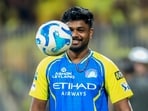 Chennai Super Kings' Sanju Samson during a warm-up session before the start of the Indian Premier League 2026 match against Punjab Kings