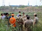 After finishing the exam, they left college around 1:30 pm, they went to two places around the college and reached the spot around 2.30pm on two motorcycles. After over an hour-long conversation and celebration, Bhatt decided to take a bath, said an officer. (HT Photo)