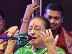 Begum Parween Sultana setting the tone for a magical weekend. (Courtesy ITC Sangeet Research Academy Kolkata)