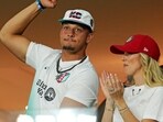 Patrick Mahomes and Brittany Mahomes pictured.
