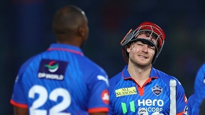 Delhi Capitals' David Miller looks dejected after the match (REUTERS)