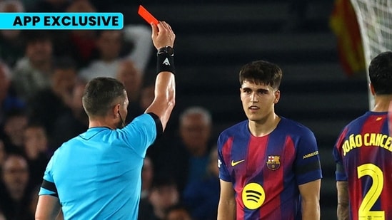 Pau Cubarsi got the red card against Atletico Madrid, which changed the game completely. (Reuters)