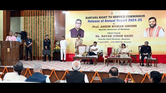The governor said that Prime Minister Narendra Modi has consistently emphasised that governance should not remain confined to procedures alone, but must be based on tangible outcomes. (HT Photo)