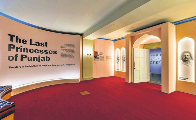 Entrance to the exhibition ‘The last princesses of Punjab’ at Kensington Palace in London. Entrance to the exhibition ‘The last princesses of Punjab’ at Kensington Palace in London.
