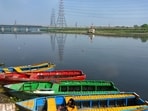 New Delhi, India - April 8, 2026: Clouds and clear sky seen over River Yamuna, in New Delhi, India, on Wednesday, April 8, 2026. New Delhi, India - April 8, 2026: Clouds and clear sky seen over River Yamuna, in New Delhi, India, on Wednesday, April 8, 2026.