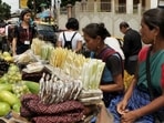 Khasi women at food stalls in Nongrim Hills in Shillong city. (Shutterstock)