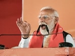 Prime Minister Narendra Modi addresses a public rally in support of BJP candidates ahead of the West Bengal Assembly elections, at Suri in Birbhum, Thursday, (PTI) Prime Minister Narendra Modi addresses a public rally in support of BJP candidates ahead of the West Bengal Assembly elections, at Suri in Birbhum, Thursday, (PTI)
