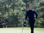 Rory McIlroy of Northern Ireland looks on from the 18th green during the first round of the 2026 Masters Tournament at Augusta National Golf Club. (Getty Images via AFP)