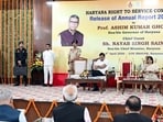 The governor said that Prime Minister Narendra Modi has consistently emphasised that governance should not remain confined to procedures alone, but must be based on tangible outcomes. (HT Photo) The governor said that Prime Minister Narendra Modi has consistently emphasised that governance should not remain confined to procedures alone, but must be based on tangible outcomes. (HT Photo)