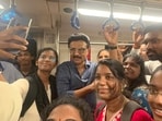 Tamil Nadu chief minister and DMK chief MK Stalin in Chennai metro.