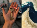 The 'Lebanon key' image posted on X as part of an Iranian-Lebanese push to use the lock on the Strait of Hormuz as leverage against US and Israel.