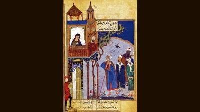 A Persian miniature painting of an anecdote in Conference of the Birds, another remarkable work by the Sufi poet Fariduddin Attar. (Pictures From History/Universal)