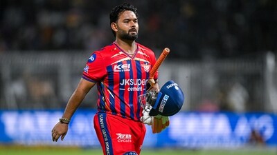 LSG captain Rishabh Pant disappointed with his batting. LSG looked in bad shape when he got out for 10. (ANI Pic Service) LSG captain Rishabh Pant disappointed with his batting. LSG looked in bad shape when he got out for 10. (ANI Pic Service)