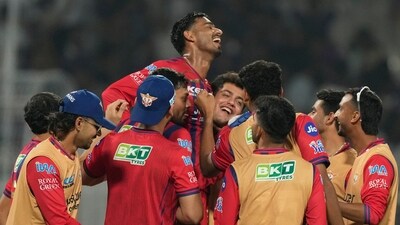 Mukul Choudhary, you beauty. His 54 not off 27 balls stunned KKR in their own den, at the Eden Gardens. He hit a whopping 7 sixes, including two in the last over. Back-to-back wins for LSG! (AP) Mukul Choudhary, you beauty. His 54 not off 27 balls stunned KKR in their own den, at the Eden Gardens. He hit a whopping 7 sixes, including two in the last over. Back-to-back wins for LSG! (AP)