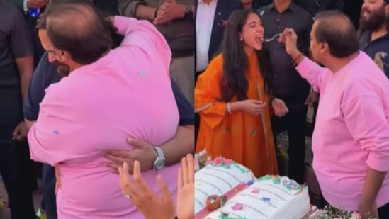 Mukesh Ambani celebrated Anant Ambani’s 31st birthday with an emotional hug. (Instagram/manav.manglani)