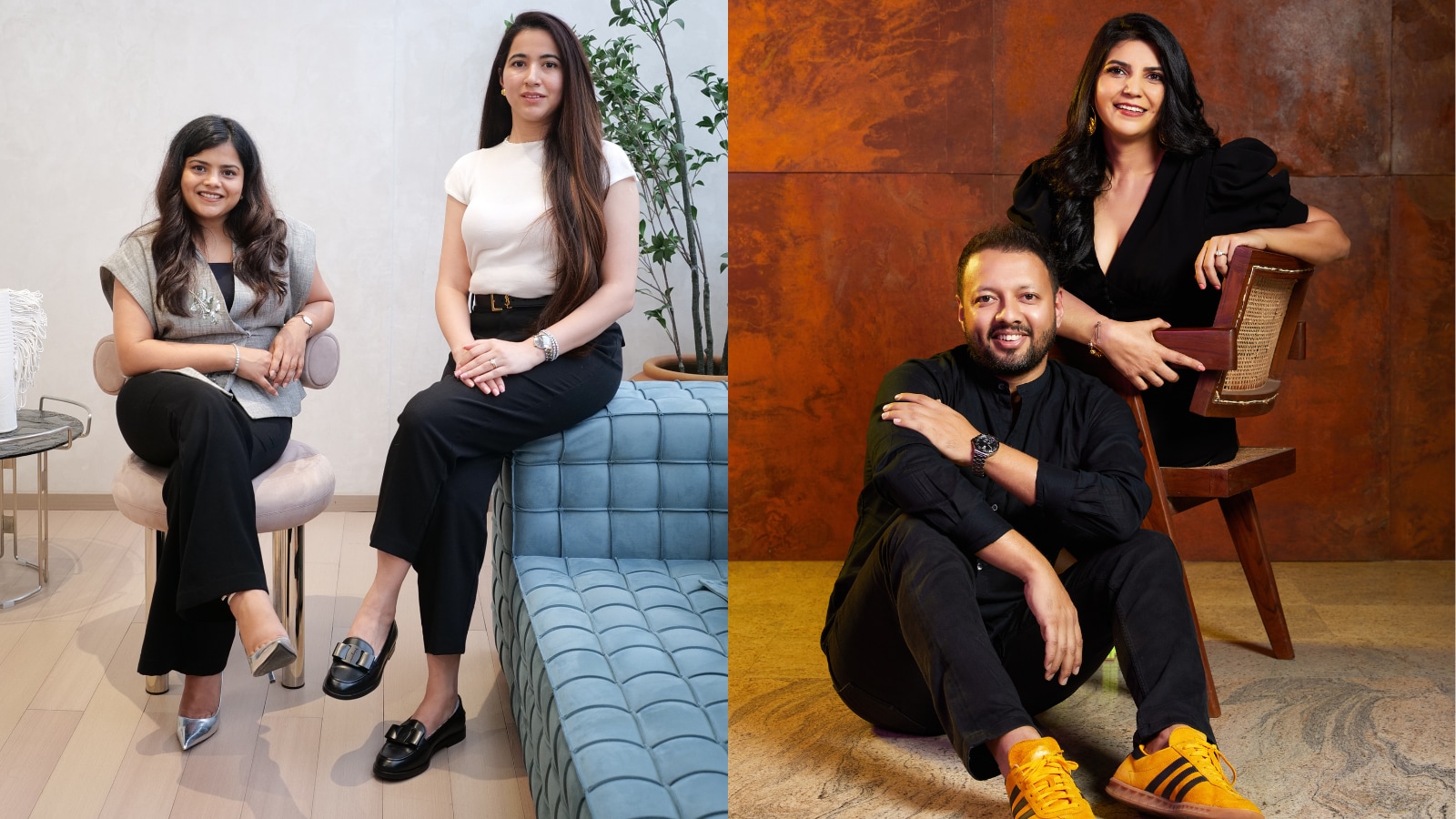 Rashi Bothra and Ruchi Gehani, Founders and Interior Designers, Azure Interiors(Left) and Piyush and Priyanka P. Mehra, Founder and Principal Architect, PS Design (Right) (Azure Interiors, PS Design) Rashi Bothra and Ruchi Gehani, Founders and Interior Designers, Azure Interiors(Left) and Piyush and Priyanka P. Mehra, Founder and Principal Architect, PS Design (Right) (Azure Interiors, PS Design)
