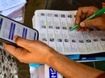 Document verification in process under the Special Intensive Revision (SIR) of electoral rolls in Prayagraj.