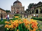 Visitors soak in the history and quiet charm of the Bada Gumbad at Lodhi Garden.