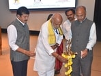 Dignitaries at the day-long seminar organised in Lucknow on Saturday (HT Photo)