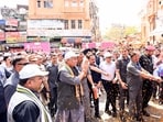 Jammu and Kashmir lieutenant governor Manoj Sinha during the launch of the 'Drug-Free J&K' campaign in Jammu on Saturday. (ANI)