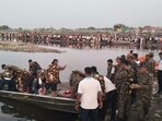 Rescue operation after the boat tragedy. (HT) Rescue operation after the boat tragedy. (HT)