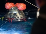 NASA has announced its future plans after the successful Artemis II mission with attention shift to Artemis III and IV, focusing on moon landing capabilities. (Photo by Joel KOWSKY / NASA / AFP) 