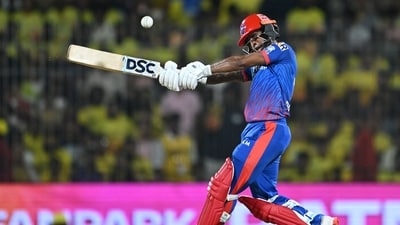 Pathum Nissanka made 41 for Delhi but they soon fell behind the required run-rate after the wickets. (AFP) Pathum Nissanka made 41 for Delhi but they soon fell behind the required run-rate after the wickets. (AFP)