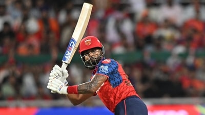 Shreyas Iyer came in with Punjab comfortable but a distance to go yet. The PBKS captain played a casual but electric innings of 69*(33) – more than 200 sr, but never looking even slightly hassled. Took his team home with seven balls to spare. (AP) Shreyas Iyer came in with Punjab comfortable but a distance to go yet. The PBKS captain played a casual but electric innings of 69*(33) – more than 200 sr, but never looking even slightly hassled. Took his team home with seven balls to spare. (AP)