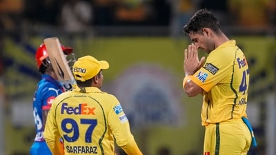 Anshul Kamboj chipped in with an impressive 3 for 35 from his four overs, marking a welcome return to form and offering a timely boost for Chennai Super Kings. (PTI) Anshul Kamboj chipped in with an impressive 3 for 35 from his four overs, marking a welcome return to form and offering a timely boost for Chennai Super Kings. (PTI)