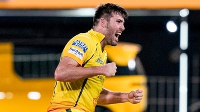 Jamie Overton turned the game on its head with a four-wicket haul, halting Delhi Capitals after their promising start to the chase, as Chennai Super Kings dismissed them for 189. (PTI) Jamie Overton turned the game on its head with a four-wicket haul, halting Delhi Capitals after their promising start to the chase, as Chennai Super Kings dismissed them for 189. (PTI)