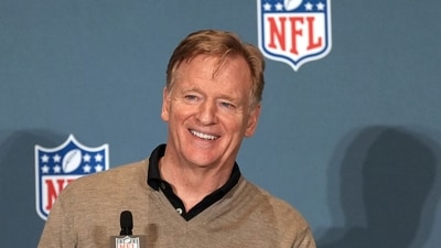 NFL Commissioner Roger Goodell smiles as he recognizes a reporter during a news conference at the NFL football annual meetings (AP) NFL Commissioner Roger Goodell smiles as he recognizes a reporter during a news conference at the NFL football annual meetings (AP)