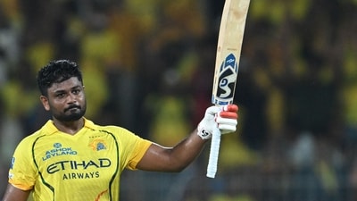 Sanju Samson produced a stunning century to power Chennai Super Kings to their first win of the season, ending a three-match losing streak with a 23-run victory over Delhi Capitals. (AFP) Sanju Samson produced a stunning century to power Chennai Super Kings to their first win of the season, ending a three-match losing streak with a 23-run victory over Delhi Capitals. (AFP)
