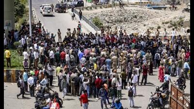 Workers continued the agitation on Saturday. (PTI) Workers continued the agitation on Saturday. (PTI)