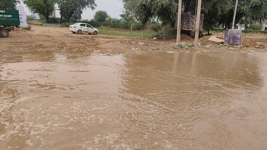 Several areas were completely submerged in water even after light rain on Tuesday. (HT) 