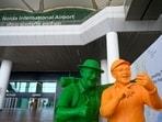 Gram it: This life-size installation of two tourists depicts the joy that is spreading ever since the Noida International Airport has been announced as ready for operations. While the place awaits the Airport Security Programme, in Greater Noida, here's an outside view for you to see how to the place looks!