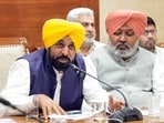 Punjab Chief Minister Bhagwant Mann speaks during the meeting with the saint community and eminent scholars regarding the preparations for the upcoming 650th Prakash Purab of Bhagat Shri Guru Ravidas Ji, in Chandigarh on Saturday. (@BhagwantMann X/ANI Photo)
