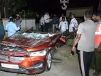 The wreckage of the BMW involved in the accident (ANI)