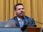 FILE PHOTO: Rep. Eric Swalwell (D-CA) speaks during a House Judiciary Committee hearing entitled “Oversight of the U.S. Department of Justice”, in Washington, D.C., U.S., June 4, 2024. REUTERS/Anna Rose Layden/File Photo