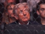 US President Donald Trump at a UFC match in Miami, Florida.