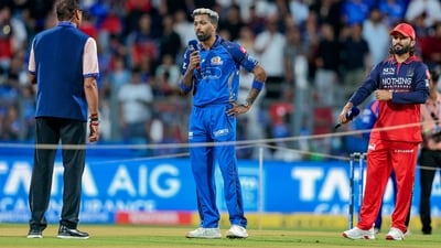 Hardik Pandya won the toss and put RCB to bat. (ANI Pic Service) Hardik Pandya won the toss and put RCB to bat. (ANI Pic Service)