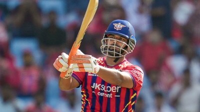 Rishabh Pant looked in phenomenal touch early for LSG, striking a few good boundaries and a six. The best he has looked in a while in the IPL, but fell to a poor shot before he could really get going. (PTI) Rishabh Pant looked in phenomenal touch early for LSG, striking a few good boundaries and a six. The best he has looked in a while in the IPL, but fell to a poor shot before he could really get going. (PTI)