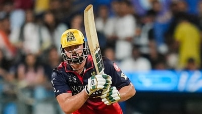 Tim David provided a powerful finish, taking RCB to 240/4 at the end of their 20 overs. (PTI) Tim David provided a powerful finish, taking RCB to 240/4 at the end of their 20 overs. (PTI)