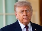 Donald Trump speaks to members of the media outside the Oval Office of the White House on April 13.