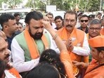 Samrat Choudhary was elected as the BJP legislative party leader at the NDA meeting in Patna.