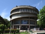 During a planning session, the physical model of the building was accidentally flipped. (KeshavSingh/HT) During a planning session, the physical model of the building was accidentally flipped. (KeshavSingh/HT)