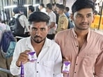 Mumbai, India – August 01, 2025: Nikhil Rathod and Akshay Rathod from Jalna show their Digi Pravesh cards, part of the new online registration and QR-based system enabling smooth and speedy entry into Mantralaya, Mumbai, on Friday, August 01, 2025. (Photo by Anshuman Poyrekar / Hindustan Times) (Hindustan Times)