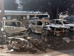 Protesters in Noida, demanding better wages, set several vehicles on fire.