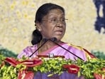 President Droupadi Murmu addresses the Samajik Samrasta Mahotsava on the birth anniversary of BR Ambedkar at Lok Bhavan, in Gandhinagar. (Rashtrapati Bhavan/Via PTI)